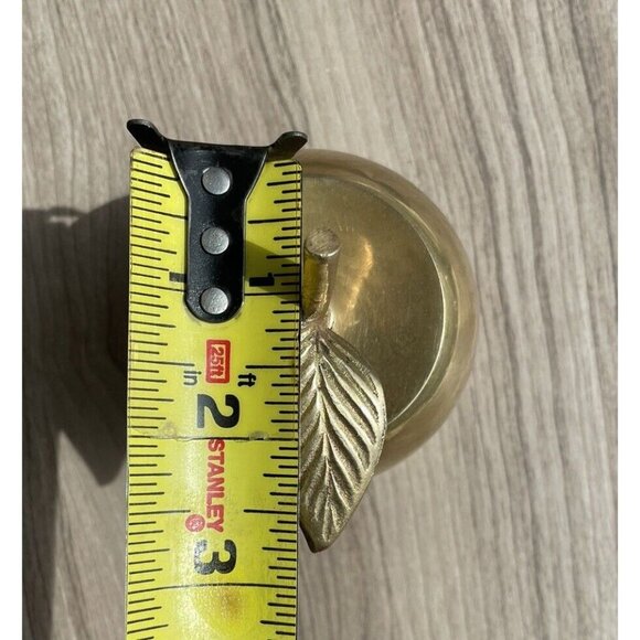 Vintage Brass Apple Shaped Bell With Leaf And Stem - Picture 11 of 12